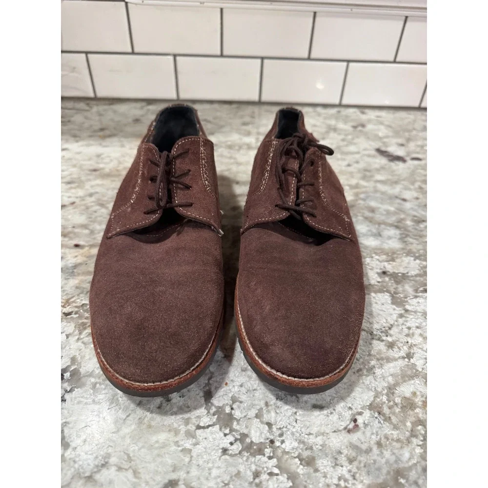 Ben Sherman Mens Brown Suede Derby Lace Up Oxford Shoes Size 11